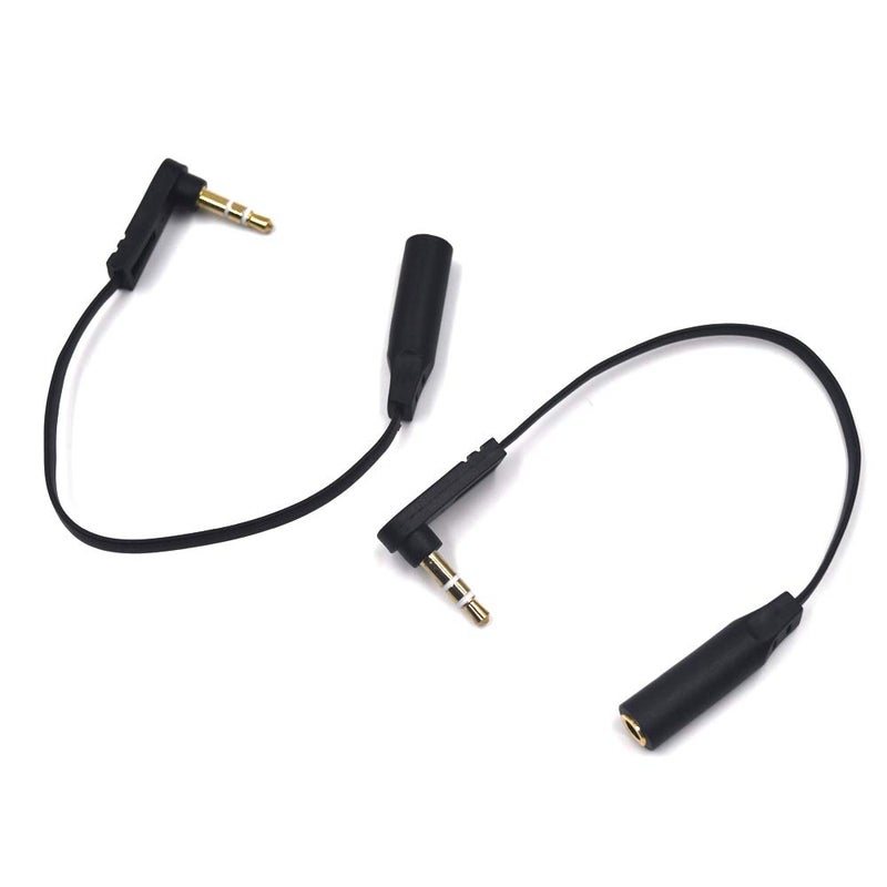 Kework 15cm 1/8" 3.5mm TRS Jack Audio Flat Cable, 2 Pack, Straight Male to 90 Degree Angle Male 3.5mm 3 Pole Stereo Plug Headphone Headset AUX Cord - Image 5